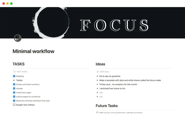 Minimal workflow