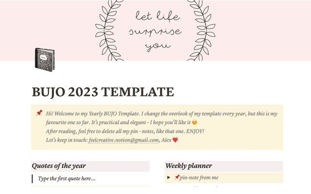 BuJo 2023 Template