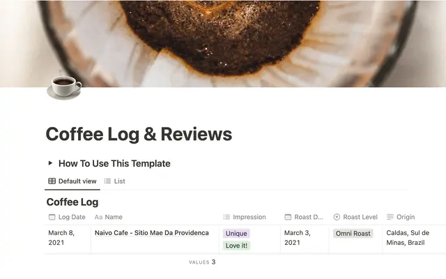 Coffee Log & Reviews