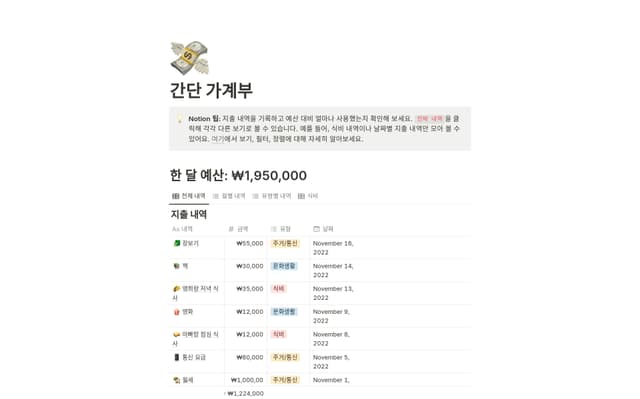 간단 가계부
