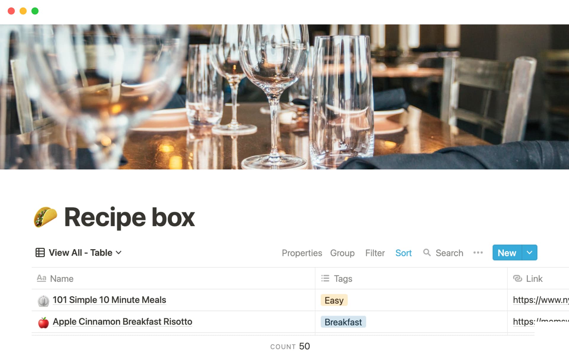 Recipe boxのテンプレートのプレビュー