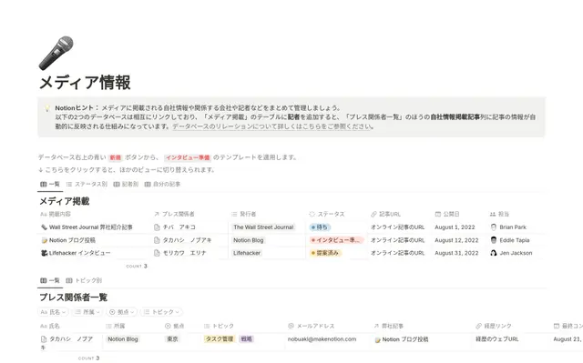 メディア情報