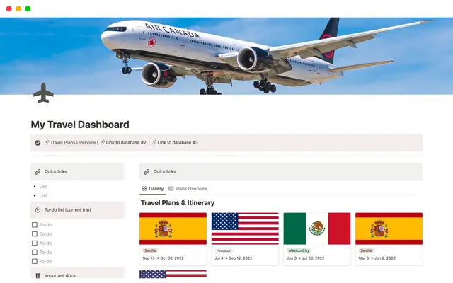 My Travel Dashboard