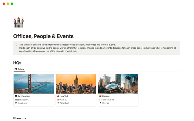 Offices, People & Events