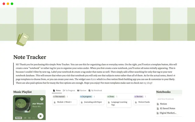 Note Tracker